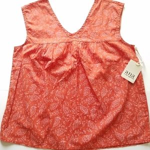 New orange sleeveless top size xs NWT